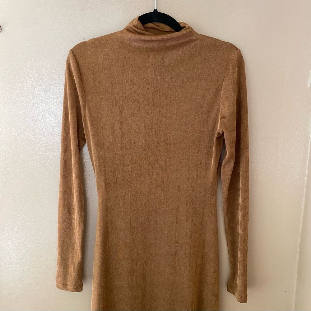 SER.O.YA Kim Brown Mock Neck Bodycon Dress maxi gown $258 NWT M - Picture 11 of 13